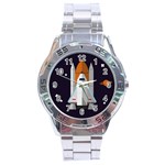 Rocket Space Universe Spaceship Stainless Steel Analogue Watch Front