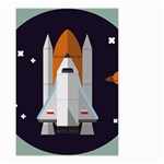 Rocket Space Universe Spaceship Small Garden Flag (Two Sides) Back