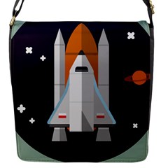 Rocket Space Universe Spaceship Flap Closure Messenger Bag (s) by Pakrebo