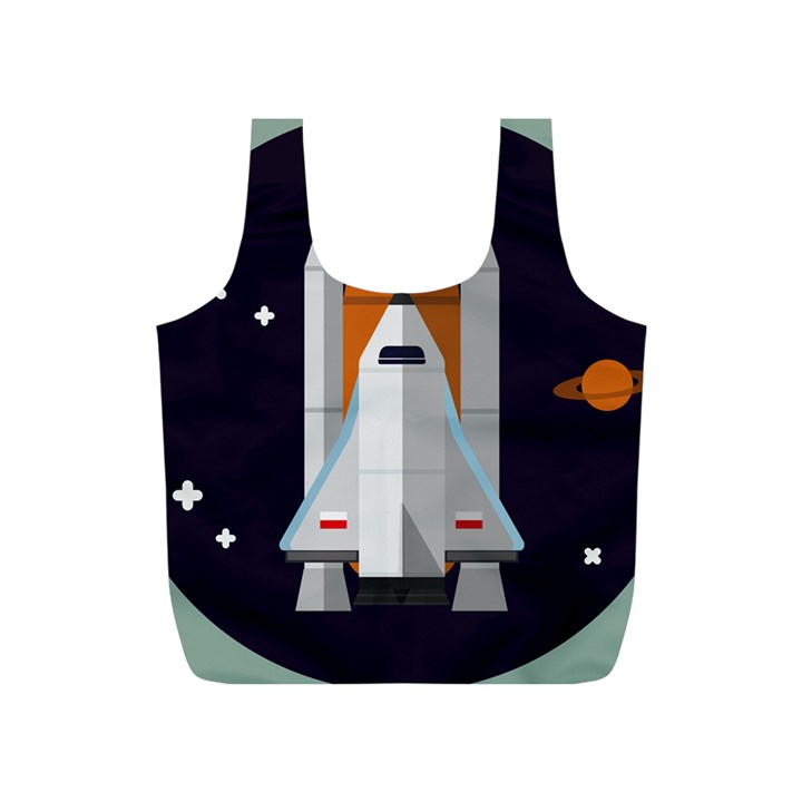 Rocket Space Universe Spaceship Full Print Recycle Bag (S)