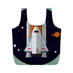 Rocket Space Universe Spaceship Full Print Recycle Bag (m) by Pakrebo