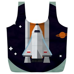 Rocket Space Universe Spaceship Full Print Recycle Bag (xl) by Pakrebo