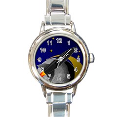 Science Fiction Sci Fi Sci Fi Logo Round Italian Charm Watch by Pakrebo