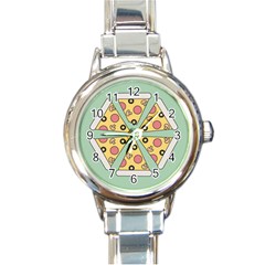 Pizza Slice Food Italian Round Italian Charm Watch by Pakrebo