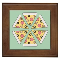 Pizza Slice Food Italian Framed Tile by Pakrebo