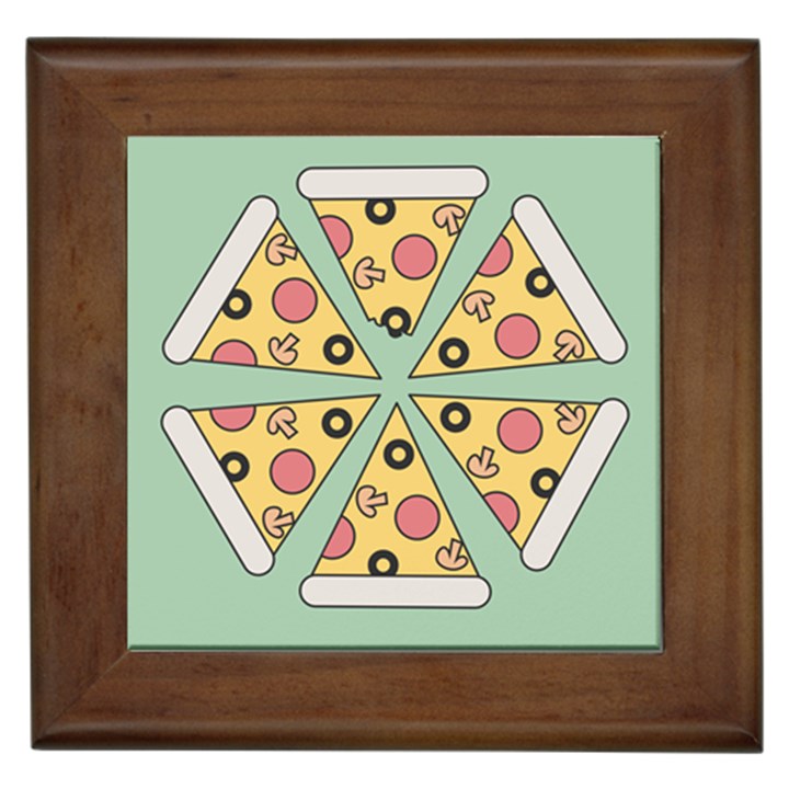 Pizza Slice Food Italian Framed Tile