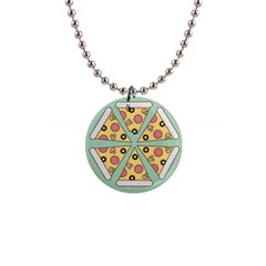 Pizza Slice Food Italian 1  Button Necklace by Pakrebo