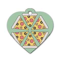 Pizza Slice Food Italian Dog Tag Heart (two Sides) by Pakrebo