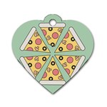 Pizza Slice Food Italian Dog Tag Heart (Two Sides) Back