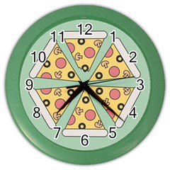 Pizza Slice Food Italian Color Wall Clock by Pakrebo