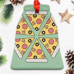 Pizza Slice Food Italian Bell Ornament (two Sides) by Pakrebo