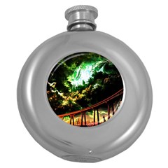 Science Fiction Forward Futuristic Round Hip Flask (5 Oz) by Pakrebo