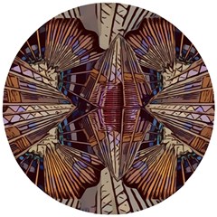 Abstract Design Backdrop Pattern Wooden Puzzle Round