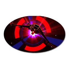 Science Fiction Cover Adventure Oval Magnet by Pakrebo