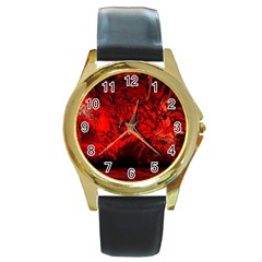 Planet Hell Hell Mystical Fantasy Round Gold Metal Watch by Pakrebo