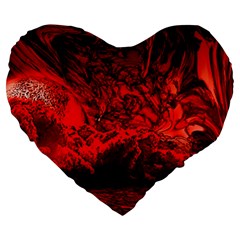 Planet Hell Hell Mystical Fantasy Large 19  Premium Flano Heart Shape Cushions by Pakrebo