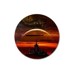 Science Fiction Digital Illustration Magnet 3  (round) by Pakrebo