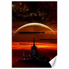 Science Fiction Digital Illustration Canvas 12  X 18  by Pakrebo