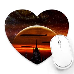 Science Fiction Digital Illustration Heart Mousepads by Pakrebo