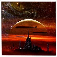 Science Fiction Digital Illustration Wooden Puzzle Square