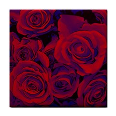 Roses Red Purple Flowers Pretty Tile Coaster by Pakrebo