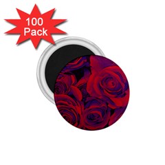 Roses Red Purple Flowers Pretty 1 75  Magnets (100 Pack)  by Pakrebo