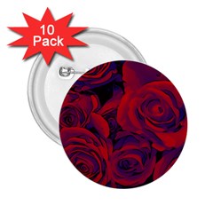 Roses Red Purple Flowers Pretty 2 25  Buttons (10 Pack)  by Pakrebo