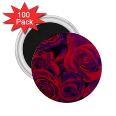 Roses Red Purple Flowers Pretty 2 25  Magnets (100 Pack)  by Pakrebo