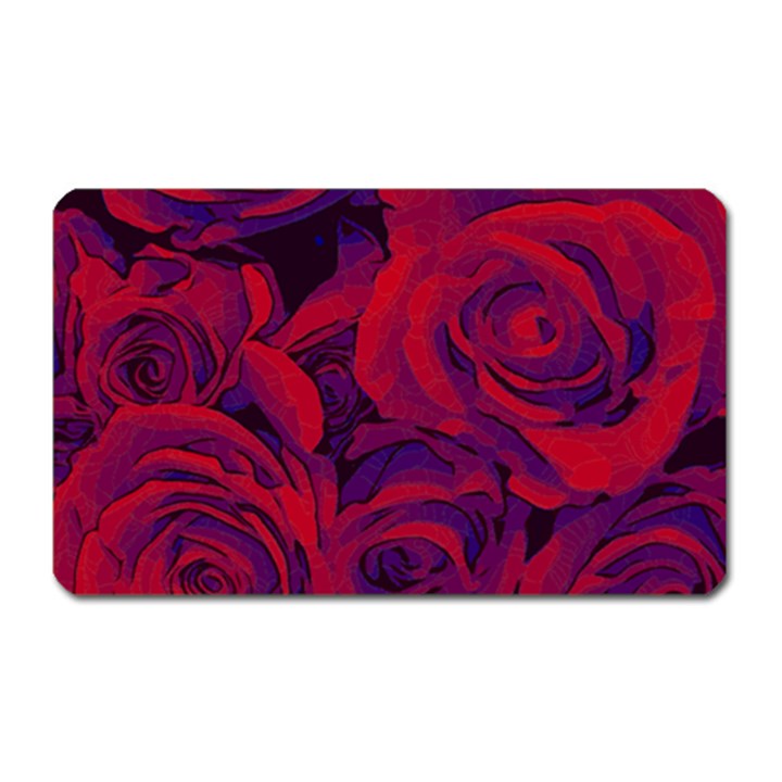 Roses Red Purple Flowers Pretty Magnet (Rectangular)