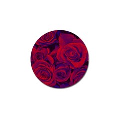 Roses Red Purple Flowers Pretty Golf Ball Marker (4 Pack) by Pakrebo