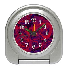 Roses Red Purple Flowers Pretty Travel Alarm Clock by Pakrebo