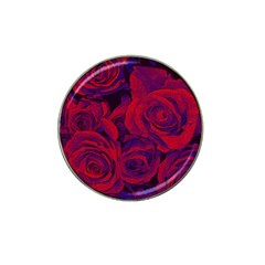 Roses Red Purple Flowers Pretty Hat Clip Ball Marker by Pakrebo