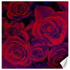 Roses Red Purple Flowers Pretty Canvas 16  X 16  by Pakrebo