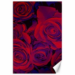 Roses Red Purple Flowers Pretty Canvas 20  X 30 