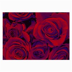 Roses Red Purple Flowers Pretty Large Glasses Cloth (2 Sides) by Pakrebo