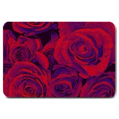 Roses Red Purple Flowers Pretty Large Doormat  by Pakrebo