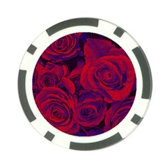 Roses Red Purple Flowers Pretty Poker Chip Card Guard by Pakrebo