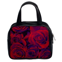 Roses Red Purple Flowers Pretty Classic Handbag (two Sides) by Pakrebo