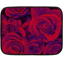 Roses Red Purple Flowers Pretty Fleece Blanket (mini) by Pakrebo