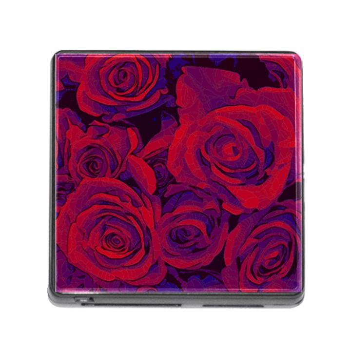 Roses Red Purple Flowers Pretty Memory Card Reader (Square 5 Slot)