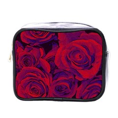 Roses Red Purple Flowers Pretty Mini Toiletries Bag (one Side) by Pakrebo