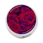 Roses Red Purple Flowers Pretty 4-Port USB Hub (One Side) Front