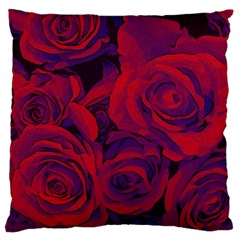 Roses Red Purple Flowers Pretty Large Cushion Case (one Side) by Pakrebo