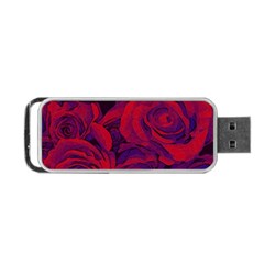 Roses Red Purple Flowers Pretty Portable Usb Flash (two Sides) by Pakrebo