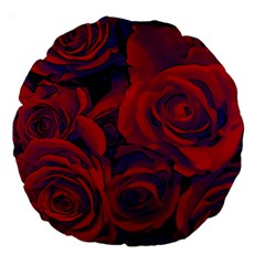 Roses Red Purple Flowers Pretty Large 18  Premium Round Cushions by Pakrebo