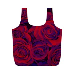 Roses Red Purple Flowers Pretty Full Print Recycle Bag (m) by Pakrebo