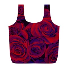 Roses Red Purple Flowers Pretty Full Print Recycle Bag (l) by Pakrebo