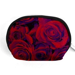 Roses Red Purple Flowers Pretty Accessory Pouch (medium) by Pakrebo