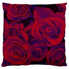 Roses Red Purple Flowers Pretty Standard Flano Cushion Case (one Side) by Pakrebo