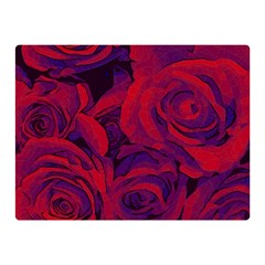 Roses Red Purple Flowers Pretty Double Sided Flano Blanket (mini)  by Pakrebo